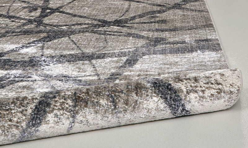media image for Kiba Warm Gray and Charcoal Rug by BD Fine Roll Image 1 245
