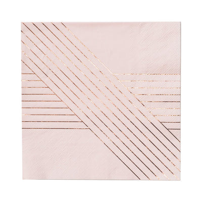 product image for amethyst pale pink striped lunch paper napkins design by harlow grey 1 4
