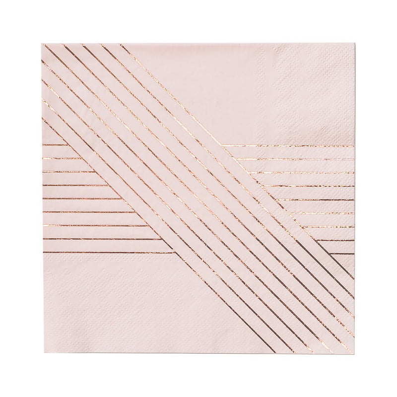 media image for amethyst pale pink striped lunch paper napkins design by harlow grey 1 289