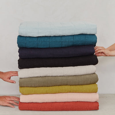 product image for Simple Linen Quilt in Various Colors & Sizes by Hawkins New York 51