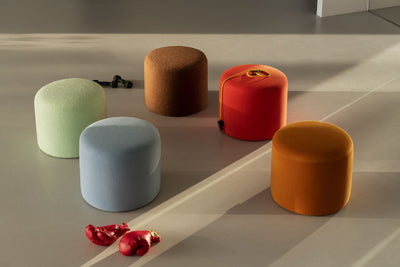 product image for bon red round pouf by hem 30506 11 69