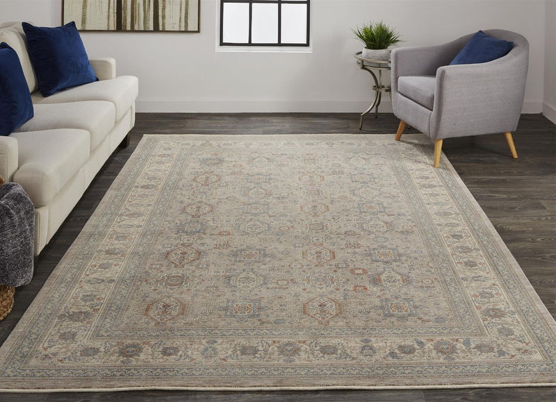 media image for Gilford Gray and Blue Rug by BD Fine Roomscene Image 1 268