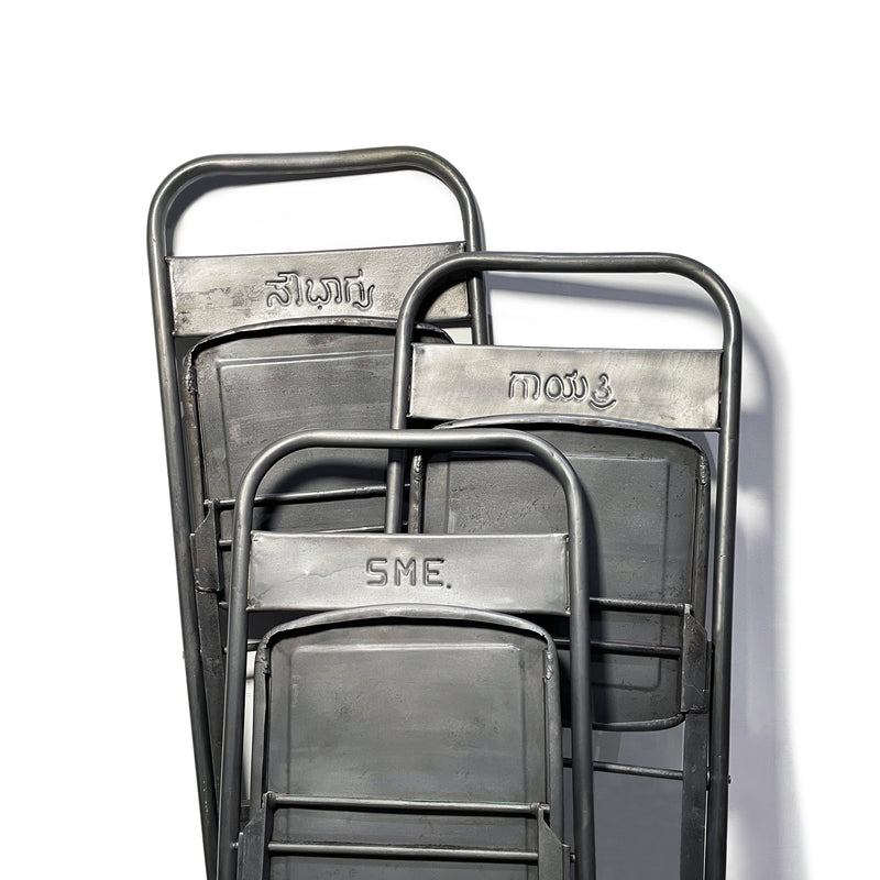 media image for vintage steel folding chair natural 2 299