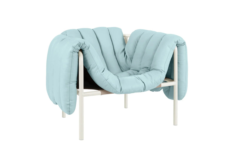 media image for Puffy Light Blue Leather Lounge Chair 2 239