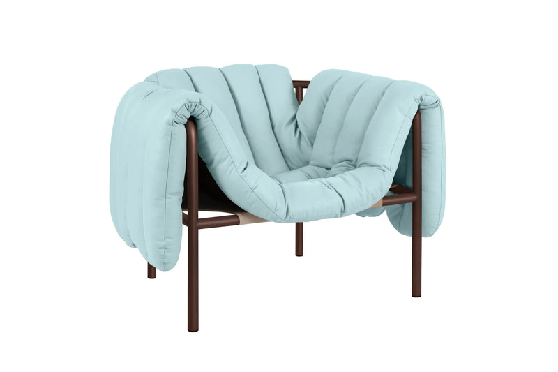 media image for Puffy Light Blue Leather Lounge Chair 4 226