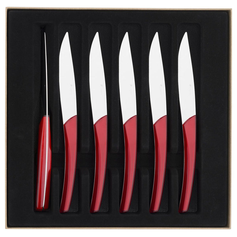 media image for QUARTZ RED GIFT BOX 6 STEAK KNIVES 239