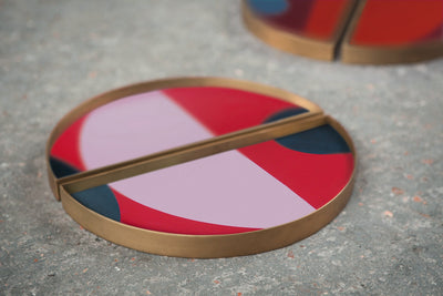 product image for blush curve glass valet tray set by ethnicraft 3 77