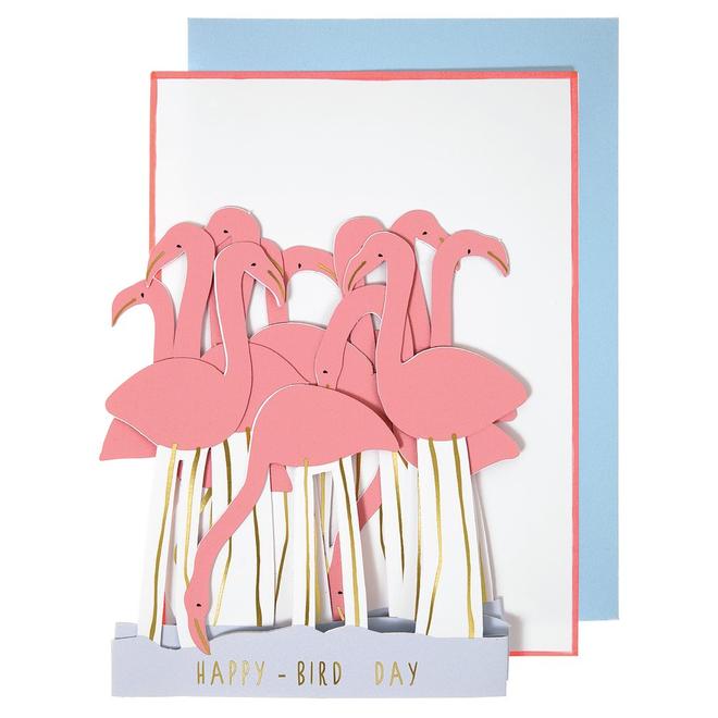 media image for flamingo concertina card by meri meri 1 24