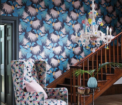 product image for Vernazza Wallpaper in Teal and blus from the Manarola Collection by Osborne & Little 48