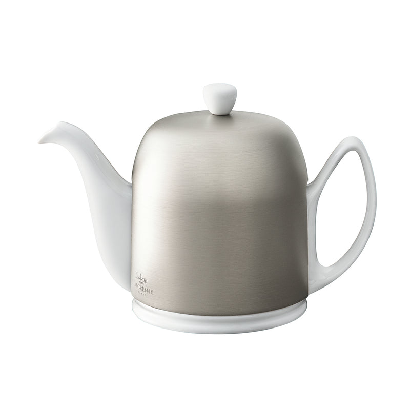 media image for salam 6 cup teapot in white with zinc lid 1 240