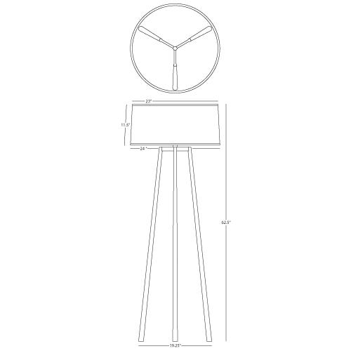 media image for Shinto Tripod Floor Lamp by Rico Espinet for Robert Abbey 255