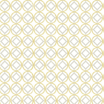 product image for Geometric Diamond in Circle Wallpaper in Yellow/Grey 29