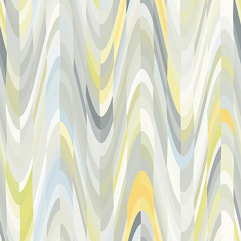 media image for Wave Abstract Wallpaper in Multi Yellow 251