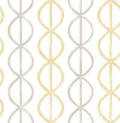 product image for Chainlink Contemporary Wallpaper in Mustard/Taupe 91