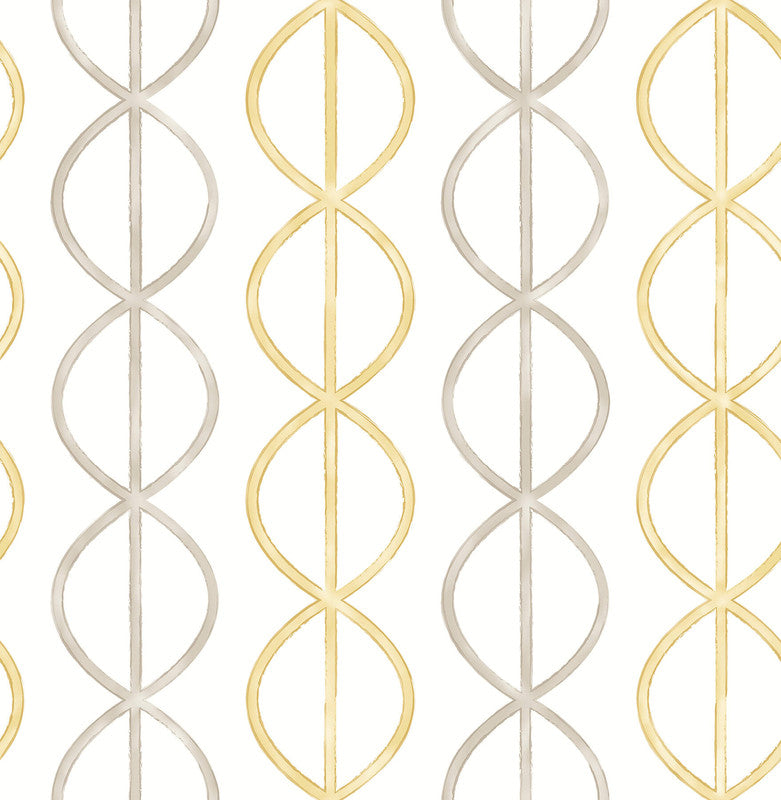 media image for Chainlink Contemporary Wallpaper in Mustard/Taupe 278