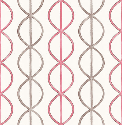 product image for Chainlink Contemporary Wallpaper in Raspberry/Brown 78