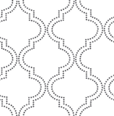 product image of Ogee Dotted Wallpaper in Black/White 523