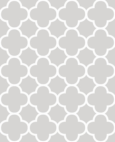 product image of Quatrefoil Contemporary Wallpaper in Cream/Grey 547
