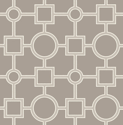 product image of Geo Circles & Squares Wallpaper in Soft Brown/Taupe 58