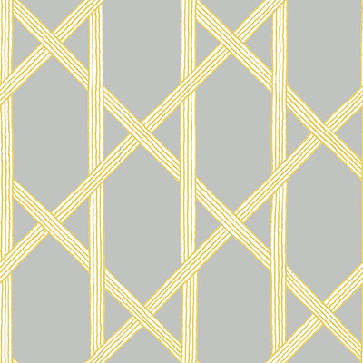 product image of Trellis Large-Scale Wallpaper in Grey/Yellow 585
