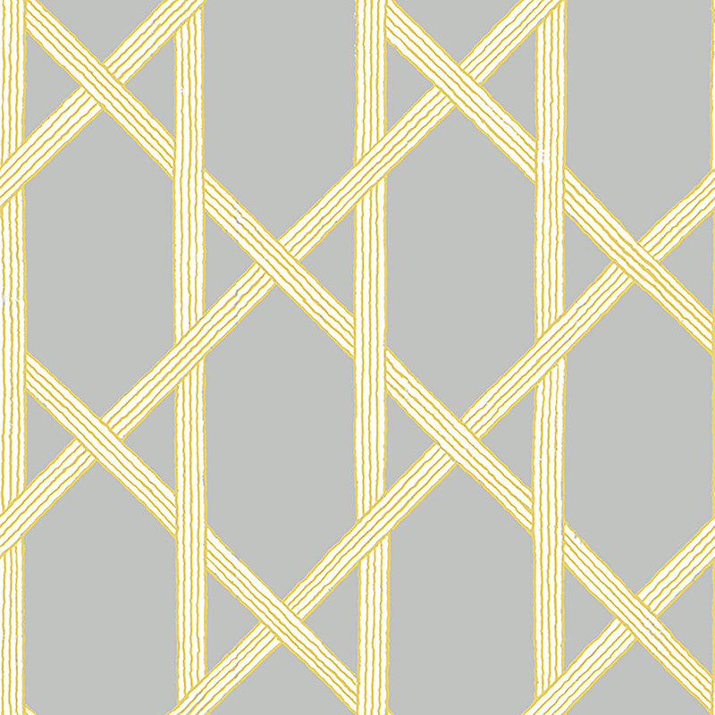 media image for Trellis Large-Scale Wallpaper in Grey/Yellow 267