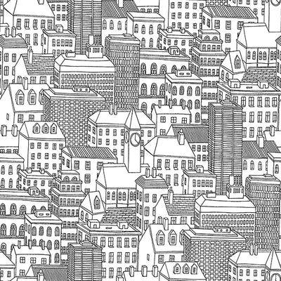 product image of Sketched & Arched Architecture Wallpaper in Black/White 577