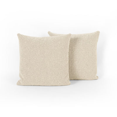 product image for leather tie pillow in oatmeal by bd studio 3 13