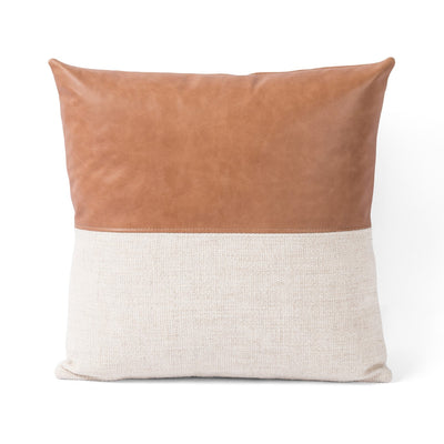 product image for leather linen buttersctch pillow by bd studio 225798 013 8 59