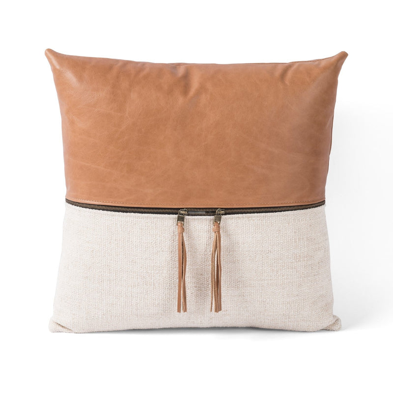 media image for leather linen buttersctch pillow by bd studio 225798 013 5 278