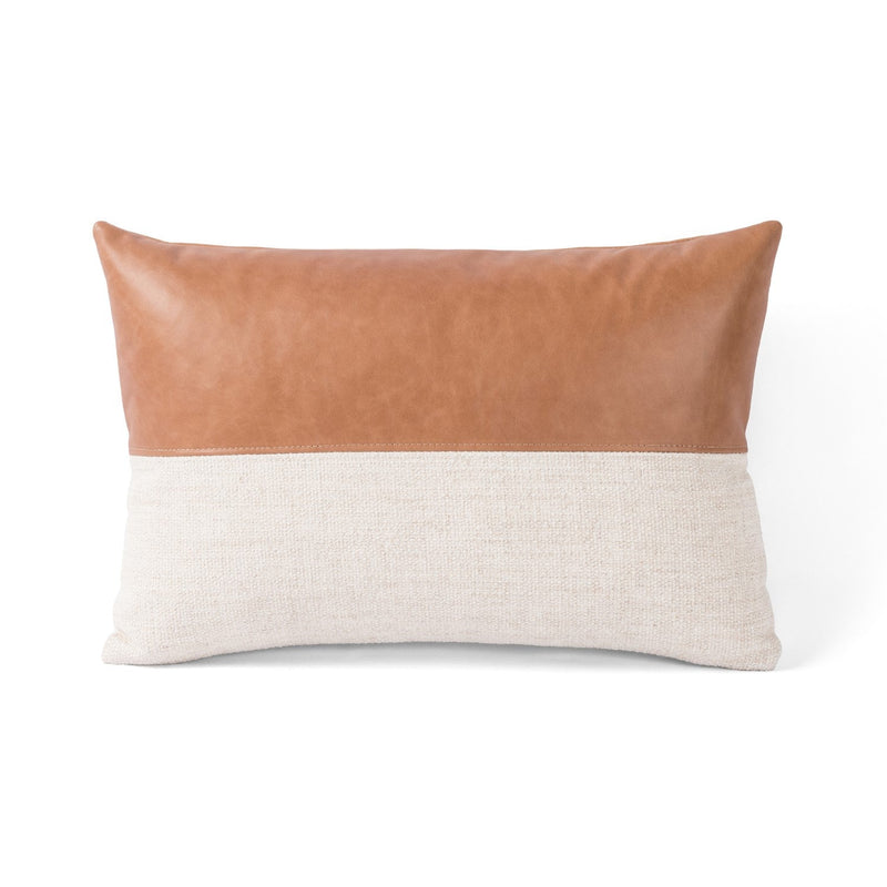 media image for leather linen buttersctch pillow by bd studio 225798 013 4 289