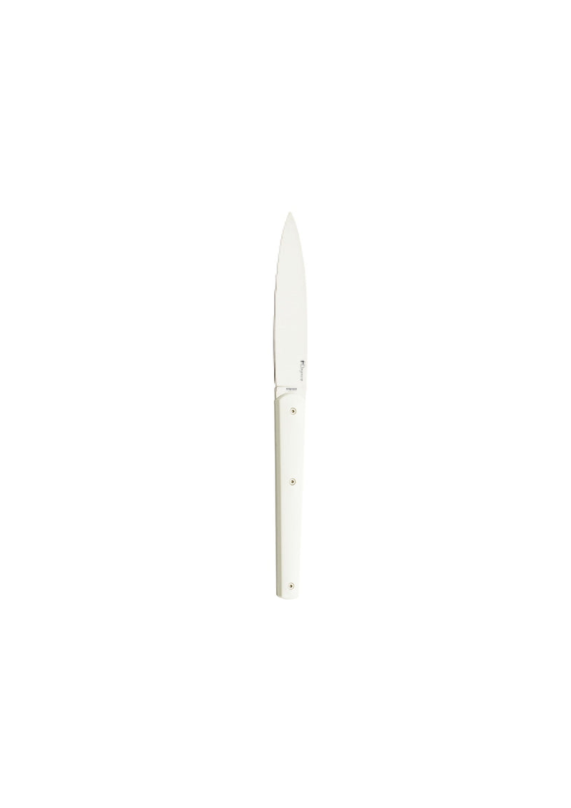 media image for Mirror Mirage Gift Box of 6 Table Steak Knives in White by Degrenne Paris 214