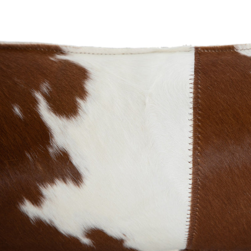 media image for modern cowhide lumbar pillow in black white by bd studio 4 22