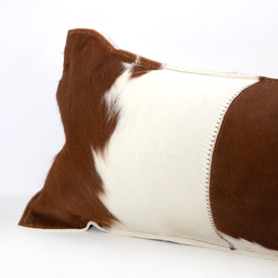 product image for modern cowhide lumbar pillow in black white by bd studio 6 14