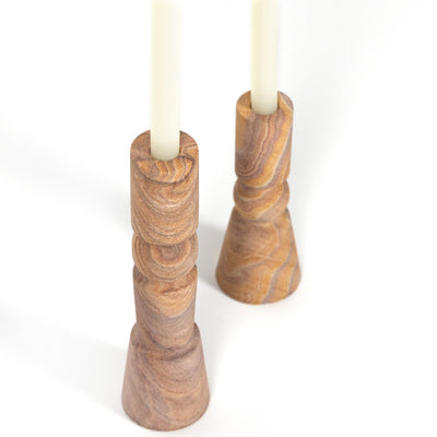 product image for rosette taper candlesticks set 2 by bd studio 229702 005 2 92