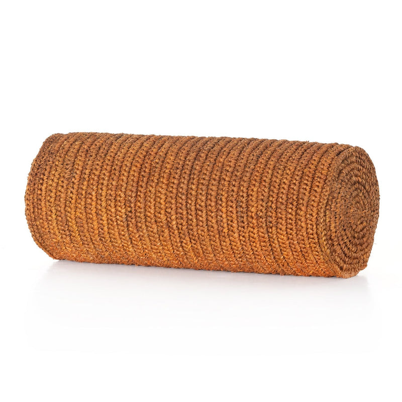 media image for woven palm round lumbar pillow by bd studio 231458 002 9 20