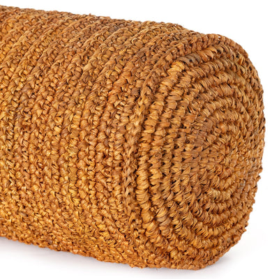 product image for woven palm round lumbar pillow by bd studio 231458 002 12 23