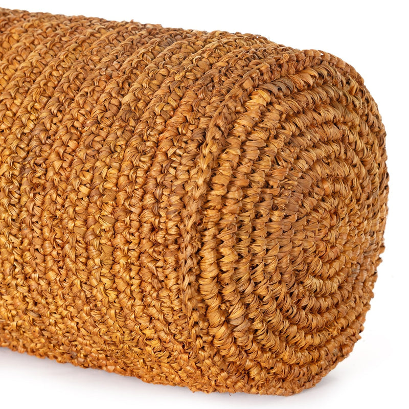 media image for woven palm round lumbar pillow by bd studio 231458 002 12 276