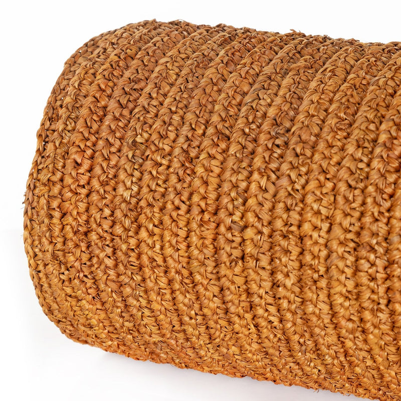 media image for woven palm round lumbar pillow by bd studio 231458 002 18 248