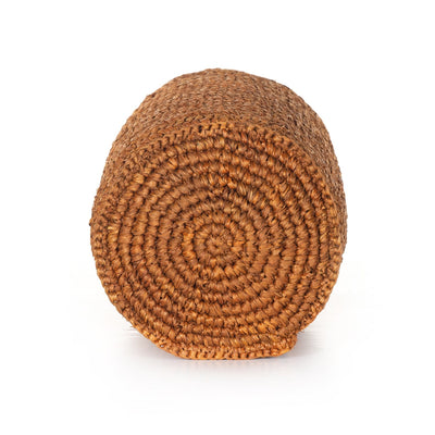 product image for woven palm round lumbar pillow by bd studio 231458 002 6 75