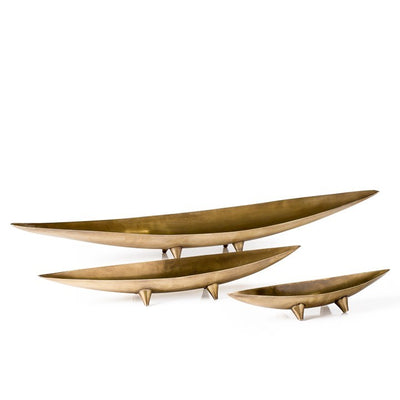 product image of antique brass 3 piece tapered boat bowl set by torre tagus 1 517