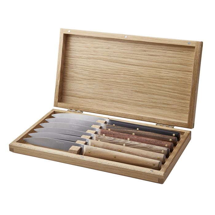 media image for Mirage Les Essences Gift Box of 6 Table Steak Knives by Degrenne Paris 257