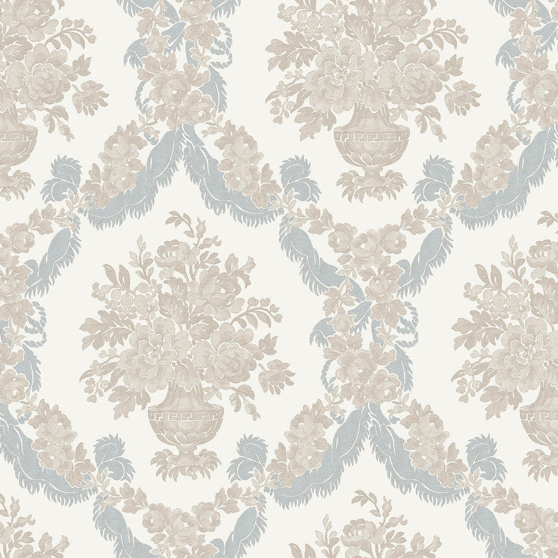 media image for Sample Damasco Wallpaper in Celeste/Ivory 250