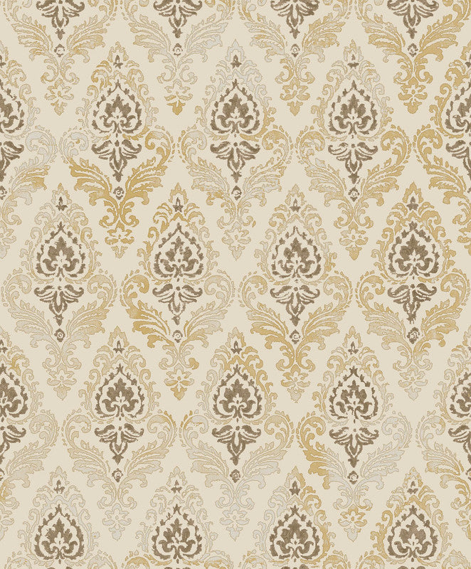 media image for Sample Damasco Wallpaper in Yellow 217