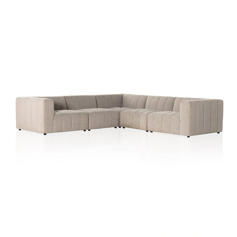 media image for langham channeled 5 piece sectional in napa sandstone 1 238