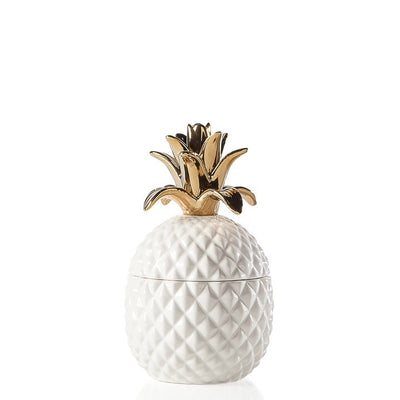 product image for pineapple gold crown white ceramic canister by torre tagus 2 50