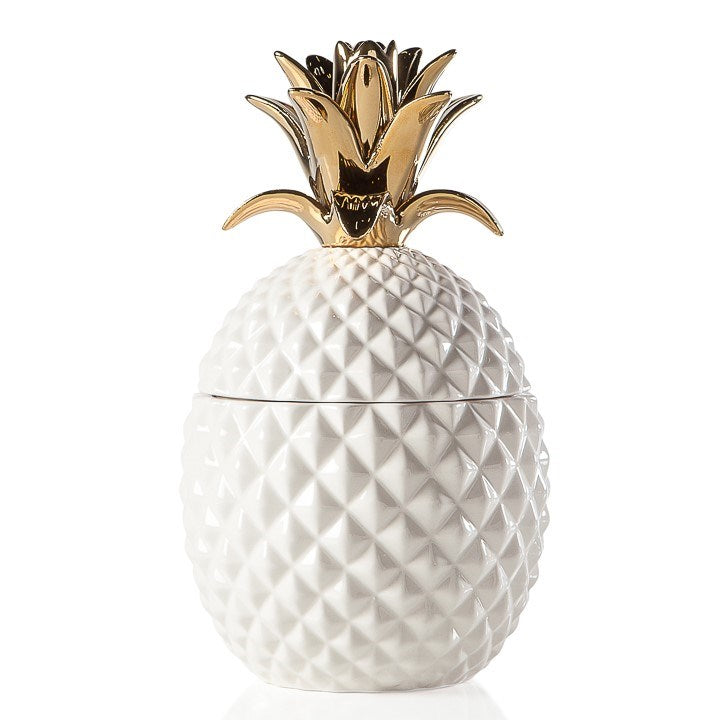 media image for pineapple gold crown white ceramic canister by torre tagus 3 295