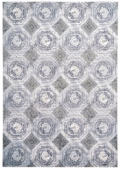 product image of Crowford White and Gray Rug by BD Fine Flatshot Image 1 567