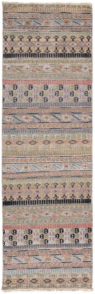 product image for Eckhart Hand Knotted Tan and Blue Rug by BD Fine Flatshot Image 1 81