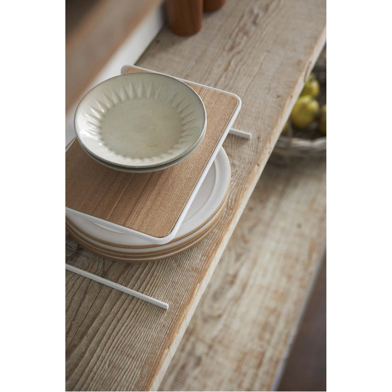 media image for Tosca Dish Riser - Wood and Steel - Small by Yamazaki 211