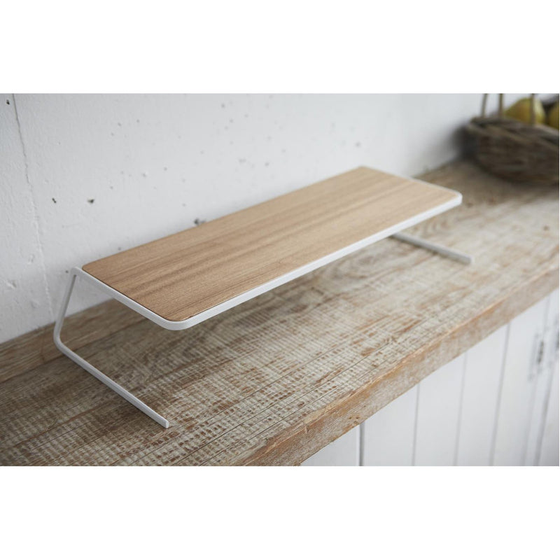 media image for Tosca Dish Riser - Wood and Steel - Large by Yamazaki 224